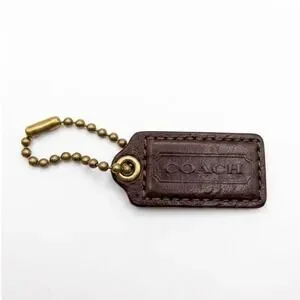 Coach | Bags | Coach Dark Brown Leather Hangtag Replacement Bag Charm ...